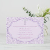 パープルクロス 洗礼 誕生の招待状 招待状 (スタンド正面)