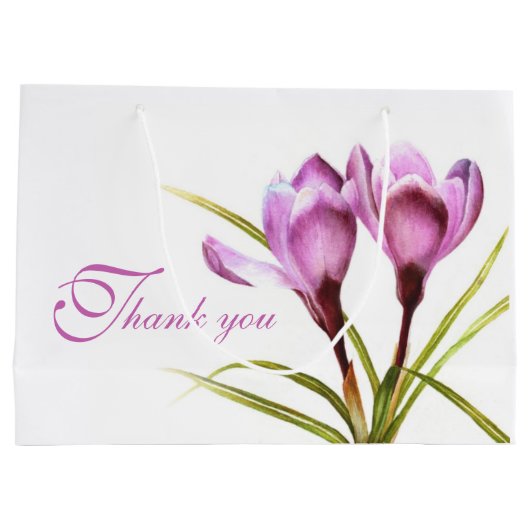 パープルクロッカスウォーター感謝していカラーアートユー抱き枕 ラージペーパーバッグ (裏面)