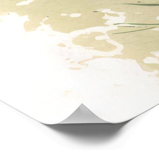 パープルクロッカスフラワーフローラウォーターカラーウォールアート ポスター (角)