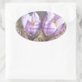 パープルクロッカス愛のイースター… 楕円形シール (バッグ)