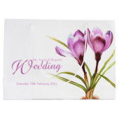 パープルクロッカス水彩画結婚像抱き枕 ラージペーパーバッグ (裏面)