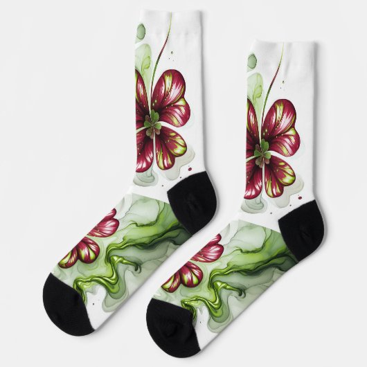 パープルクローバーの花 ソックス (左)