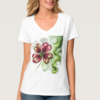 パープルクローバーの花 Tシャツ