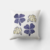 パープルクローバーシャムロックスケッチ クッション (裏面)