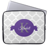 パープルクローバーパーソナライズされたラップトップスリーブ ラップトップスリーブ (正面)