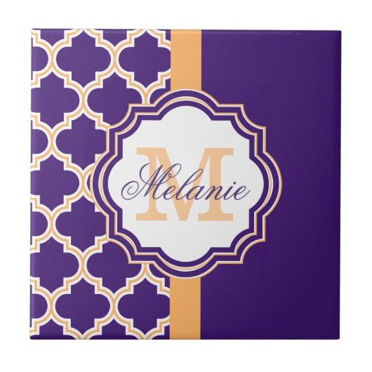 パープルクローバーモノグラム タイル (正面)
