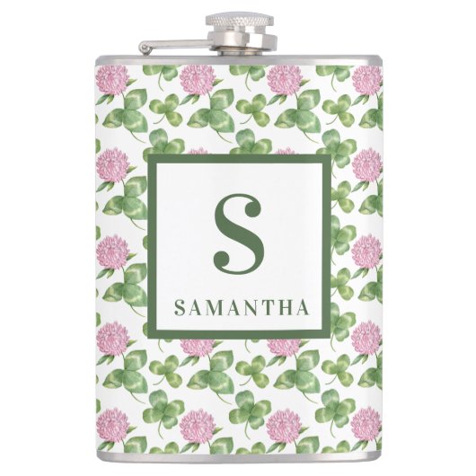パープルクローバー | St Patrick's Day Monogram フラスク (正面)