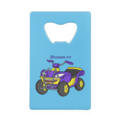 パープルクワッドバイクアニメイラストレーション クレジットカード栓抜き (裏面)