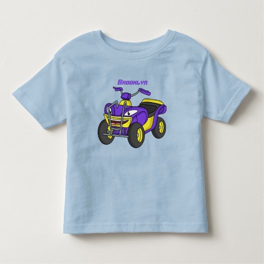 パープルクワッドバイクアニメイラストレーション トドラーTシャツ (正面)