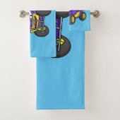 パープルクワッドバイクアニメイラストレーション バスタオルセット (インサイチュ)