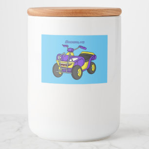 パープルクワッドバイクアニメイラストレーション フードラベル