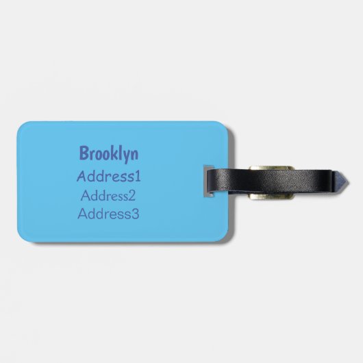 パープルクワッドバイクアニメイラストレーション ラゲッジタグ (裏面横)