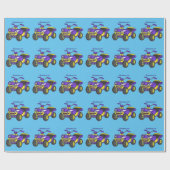 パープルクワッドバイクアニメイラストレーション ラッピングペーパー (フラット)