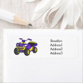 パープルクワッドバイクアニメイラストレーション ラベル (インサイチュ)