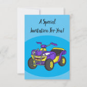 パープルクワッドバイクアニメイラストレーション 招待状 (裏面)