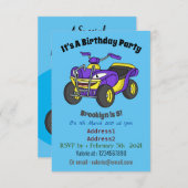 パープルクワッドバイクアニメイラストレーション 招待状 (正面/裏面)