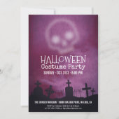 パープルクールハロウィーンの衣装パーティの招待状 招待状 (正面)
