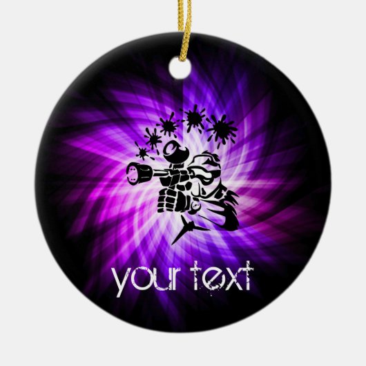 パープルクールペイントボール セラミックオーナメント (正面)