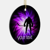 パープルクールホッケー セラミックオーナメント (右)