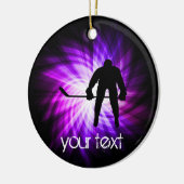 パープルクールホッケー セラミックオーナメント (左)