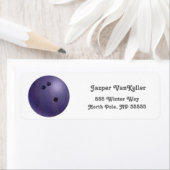 パープルクールボウリングボール差出人住所ラベル ラベル (インサイチュ)