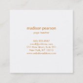 パープルクールロータスマンダラフラワーヨガ先生 スクエア名刺 (裏面)