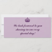 パープルク王室のロウボードパス結婚式招待状 招待状 (裏面)