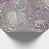 パープルグエレガントレーパールビーズ羽毛 ラッピングペーパー (角)