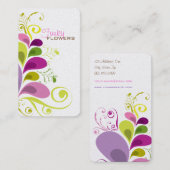 パープルグカラフルリーンフローラデコ葉自然 名刺 (正面/裏面)