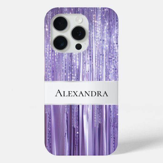 パープルグガーリーラムグリティージーティンセルストライプズ Case-Mate iPhoneケース (裏面)
