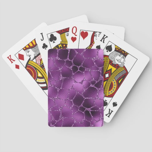パープルググラデーションラムグリッターキリン模様 トランプ (裏面)