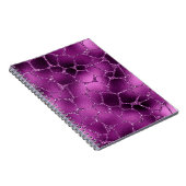 パープルググラデーションラムグリッターキリン模様 ノートブック (右側)