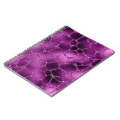 パープルググラデーションラムグリッターキリン模様 ノートブック (左側)