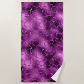 パープルググラデーションラムグリッターキリン模様 ビーチタオル (正面)