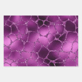 パープルググラデーションラムグリッタージャングルアニマルプリント ラッピングペーパーシート (正面2)