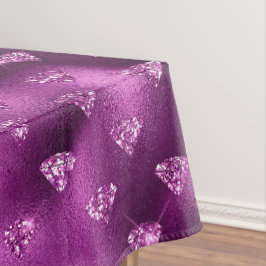 パープルググラデーションラムグリッターダイヤモンドパターン テーブルクロス