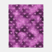 パープルググラデーションラムグリッターダイヤモンドパターン フリースブランケット (正面)