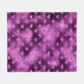 パープルググラデーションラムグリッターダイヤモンドパターン フリースブランケット (正面(横))