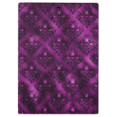 パープルググラデーションラムグリッターダマスクパターン クリップボード (裏面)