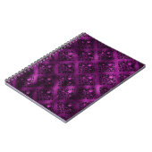 パープルググラデーションラムグリッターダマスクパターン ノートブック (左側)