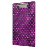 パープルググラデーションラムグリッターハートパターン クリップボード (左)