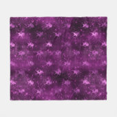 パープルググラデーションラムグリッターユニコーン模様 フリースブランケット (正面(横))