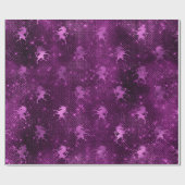 パープルググラデーションラムグリッターユニコーン模様 ラッピングペーパー (フラット)