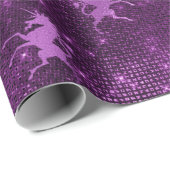 パープルググラデーションラムグリッターユニコーン模様 ラッピングペーパー (ロールコーナー)