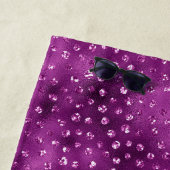 パープルググラデーションラムグリッター水玉模様パターン ビーチタオル (インサイチュ)