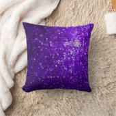 パープルグフェイクラムグリッタースパークルピロー クッション (ブランケット)