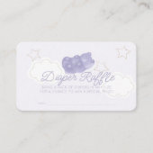 パープルグミベア赤ちゃんシャワーおむつラッフルチケット エンクロージャーカード (正面)