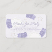 パープルグミベア赤ちゃんシャワー予約リクエスト エンクロージャーカード (正面)