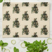 パープルグラクル（グラクル）オードボンのアメリカバード キッチンタオル (折り畳み)