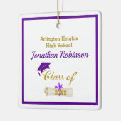 パープルグラッドキャップ及びディプロマセラミックオーナメント セラミックオーナメント (左)